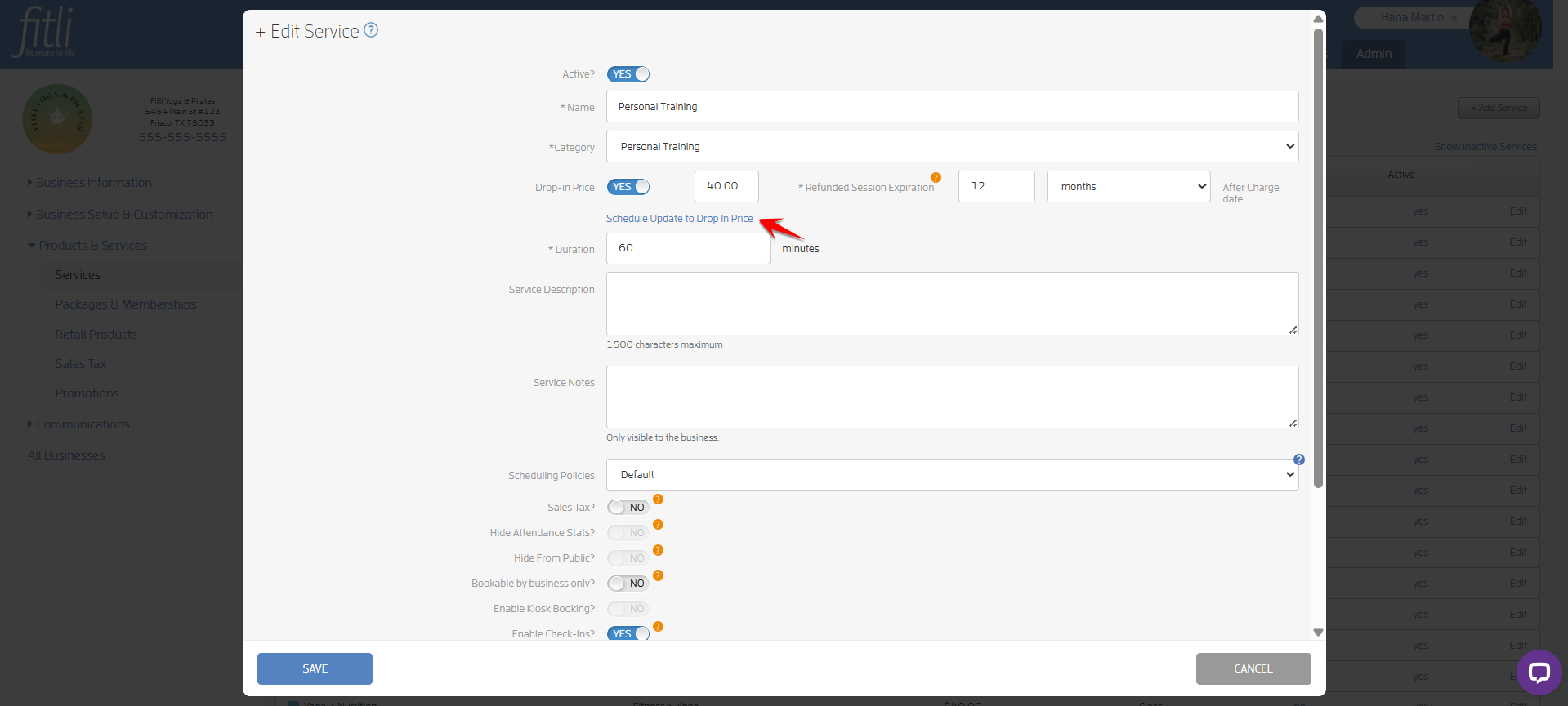 How to Schedule a Change in Drop-in Price? — screenshot 11
