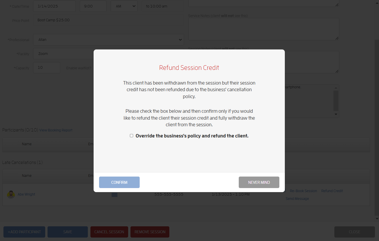 What Options are there to Handle Late Cancellations? — screenshot 28