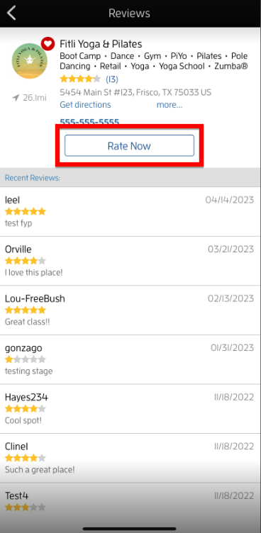 iOs App: How Can I Leave a Review for a Business/Instructor? — screenshot 14