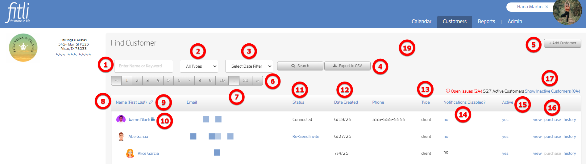 Customer List — screenshot 1
