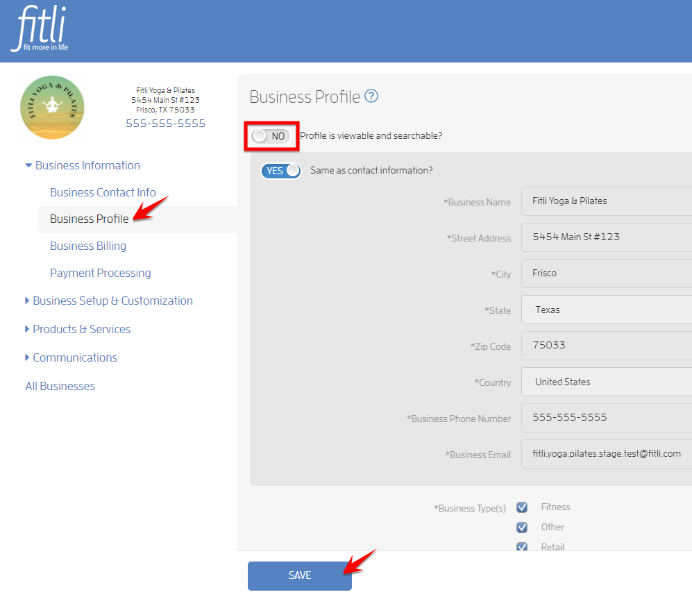 Step 1: Configuring Your Business — screenshot 3