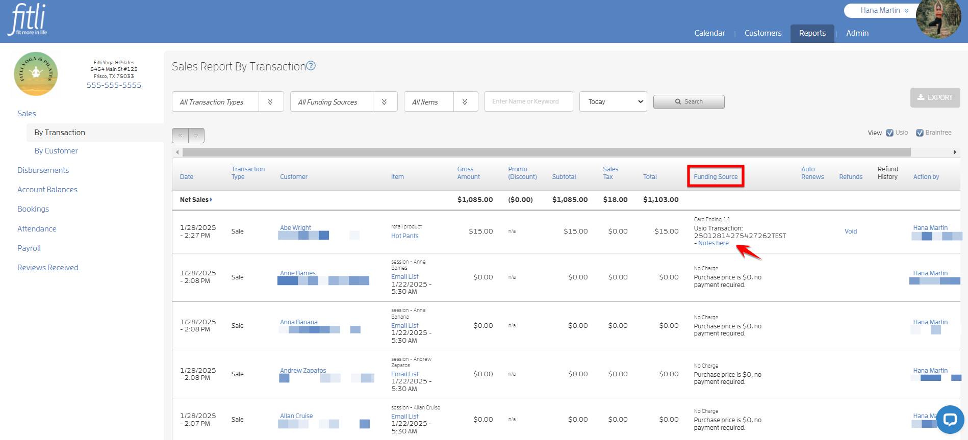 Edit or change Purchase Notes on the Sales Report — screenshot 2
