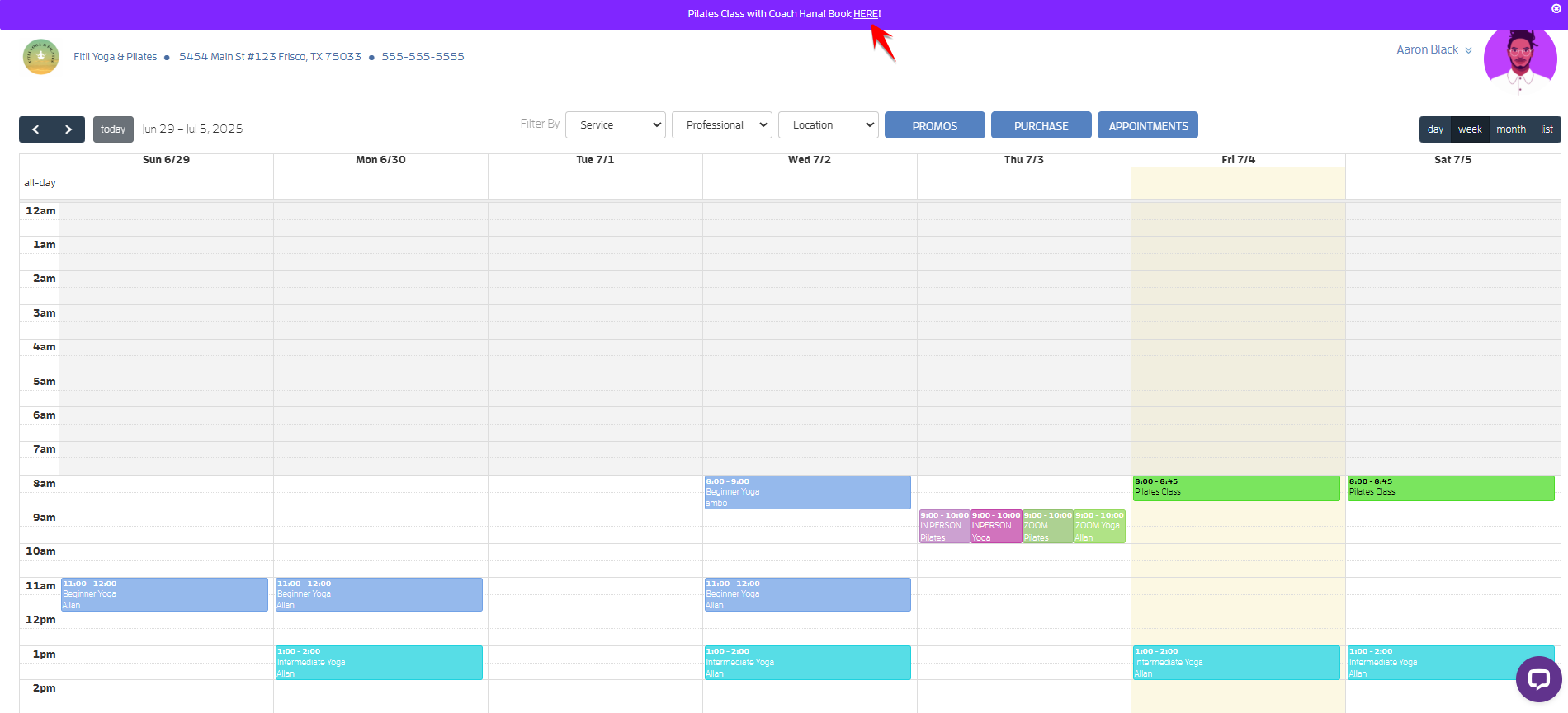 Create a Banner Message with a link for your Clients to Purchase or Book — screenshot 30