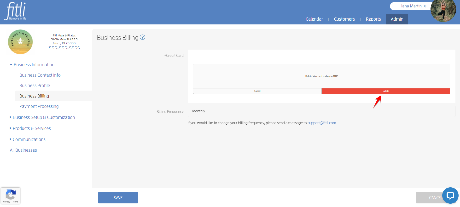 How do I update my business credit card on file with Fitli? — screenshot 8