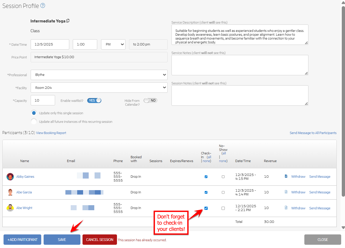 Payroll - Session Revenue — screenshot 2