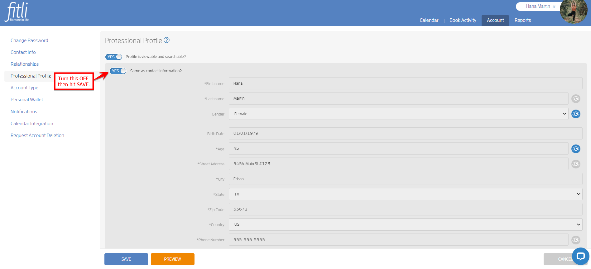Professional Profile Preview - Customizing Your Professional Profile — screenshot 6