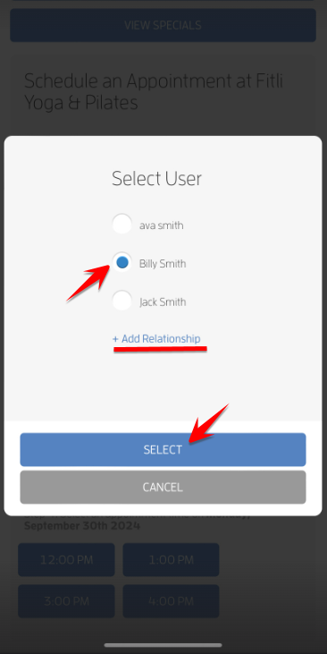 Mobile version: Relationships - Appointment Bookings! (Client Guide) — screenshot 5