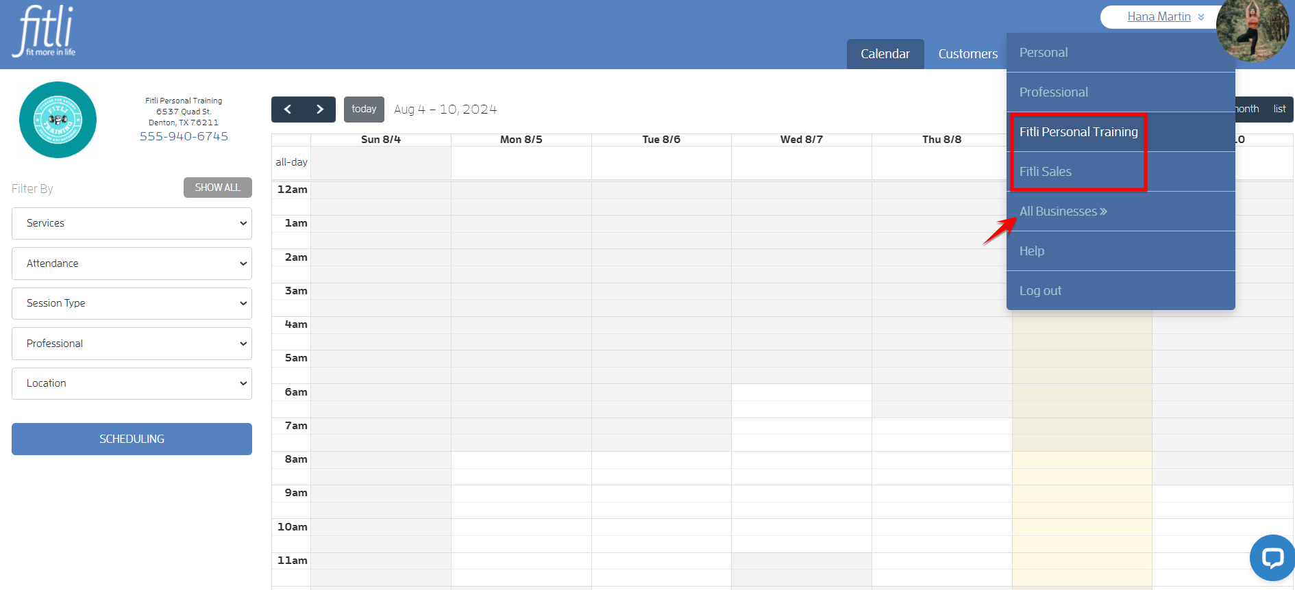 Can I have multiple businesses and calendars under one account? — screenshot 4