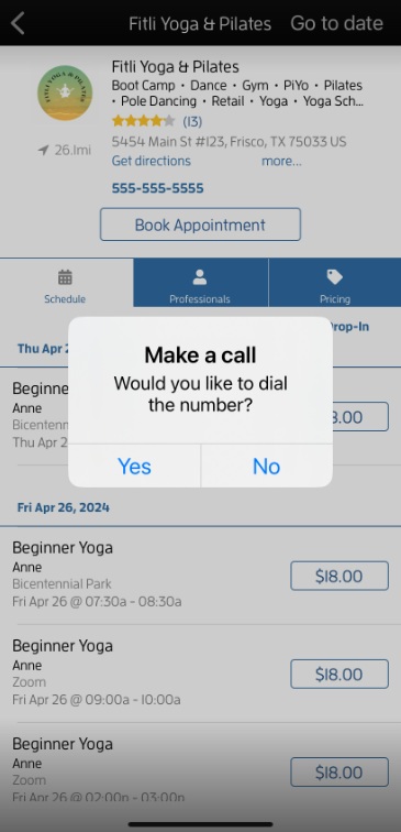 iOs App: How to contact the business? — screenshot 11