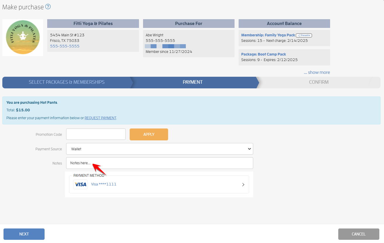 Edit or change Purchase Notes on the Sales Report — screenshot 1