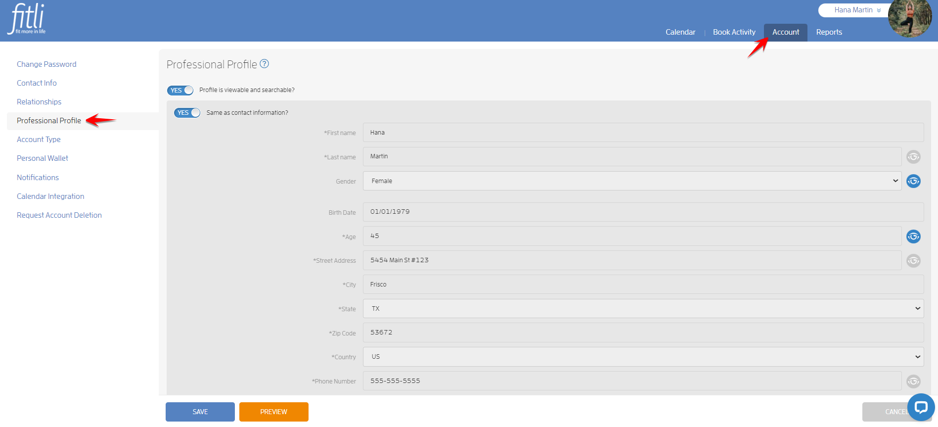 Professional Profile Preview - Customizing Your Professional Profile — screenshot 2