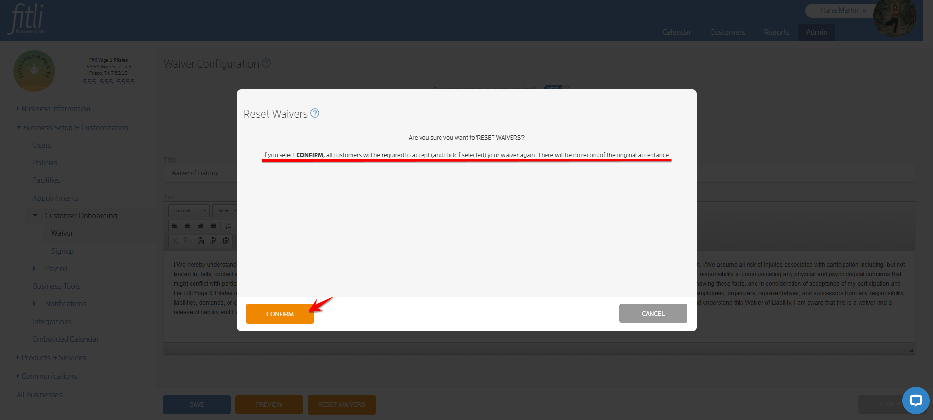 Reset All Waivers — screenshot 4