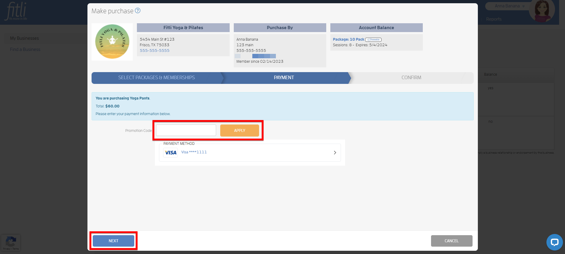 Can I Purchase Merchandise from a Business on Fitli? — screenshot 5
