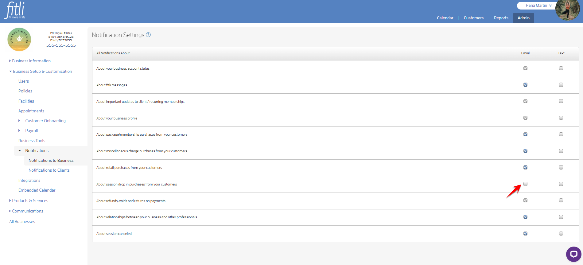 Notifications to Business: Control What Business Notifications you Want to Receive — screenshot 4