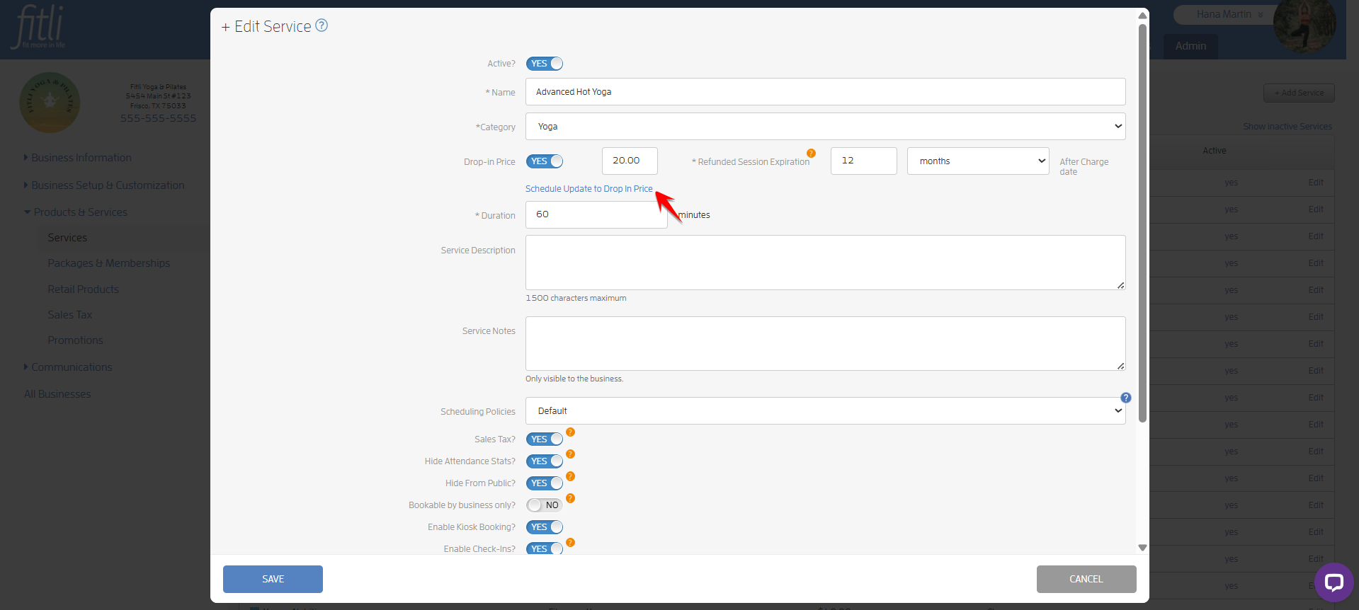 How to Schedule a Change in Drop-in Price? — screenshot 3