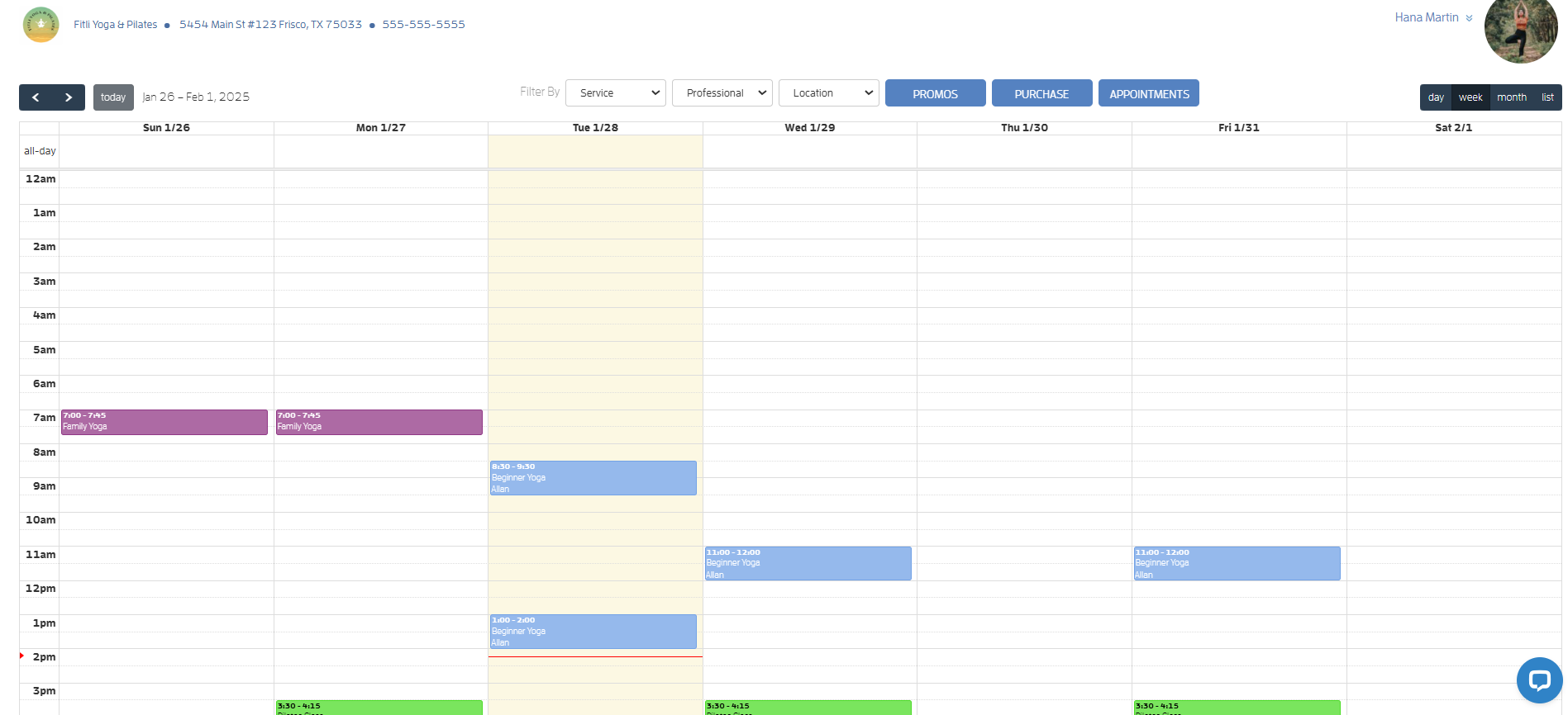 Class Calendar can "start" at your Business Hours — screenshot 1