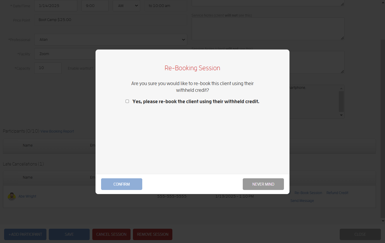 What Options are there to Handle Late Cancellations? — screenshot 26