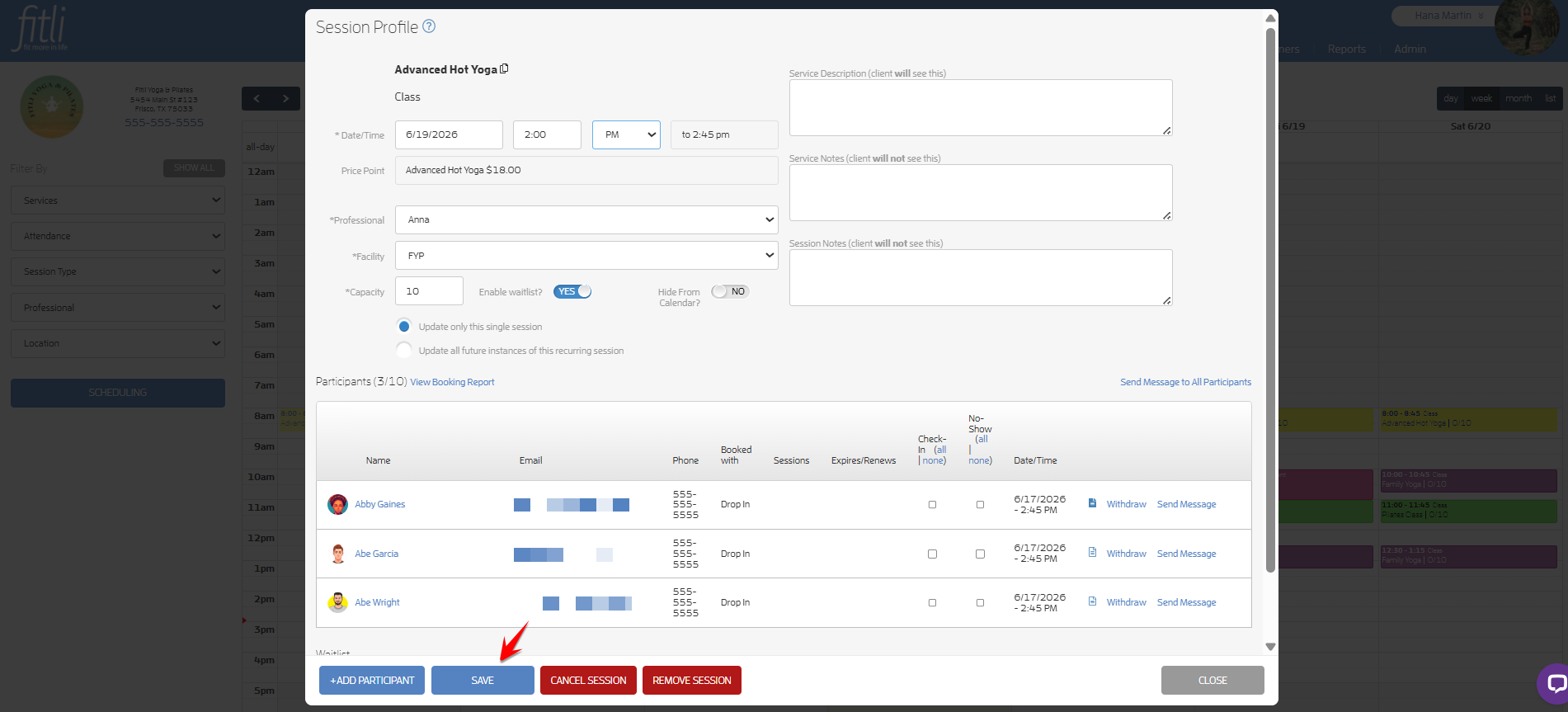 How to Reschedule a Class with Participants? — screenshot 5