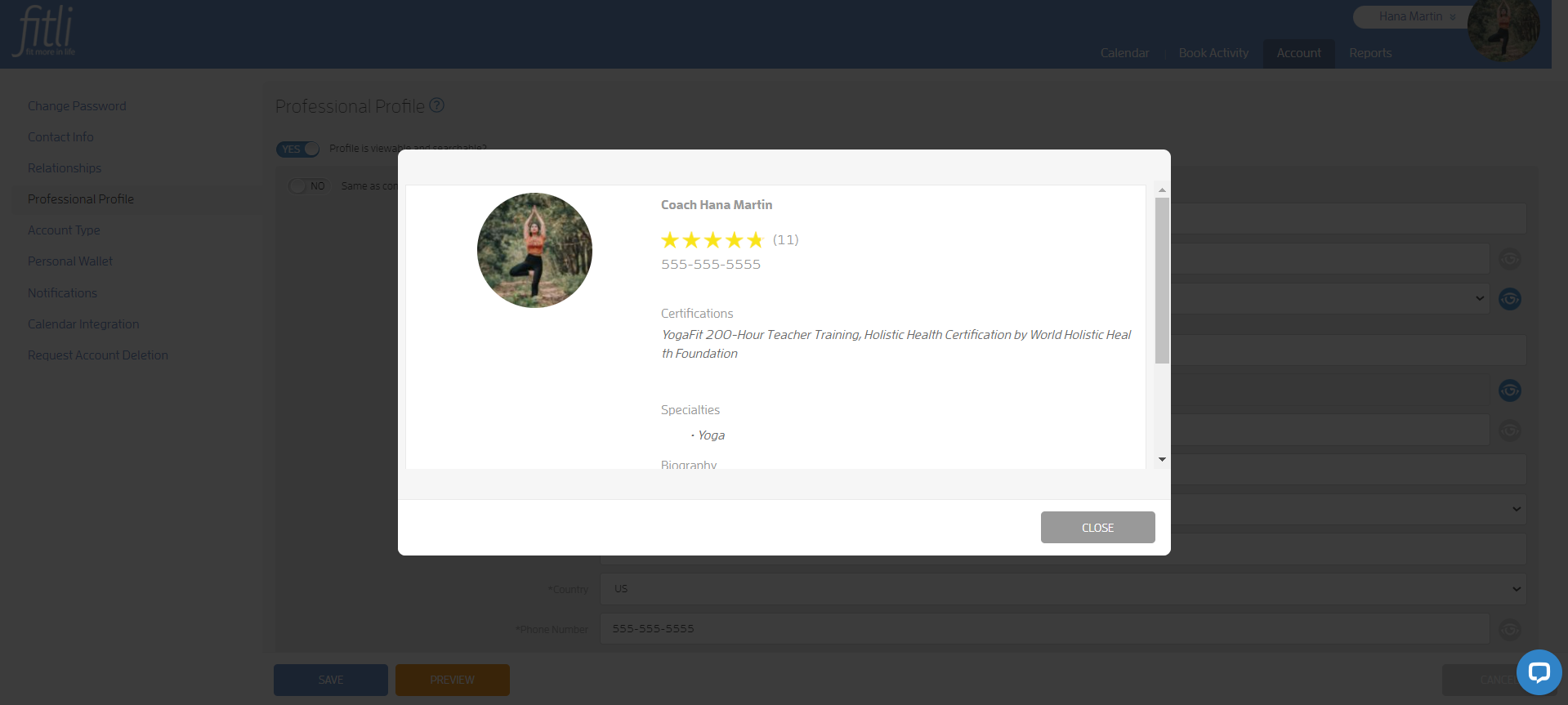 Professional Profile Preview - Customizing Your Professional Profile — screenshot 9