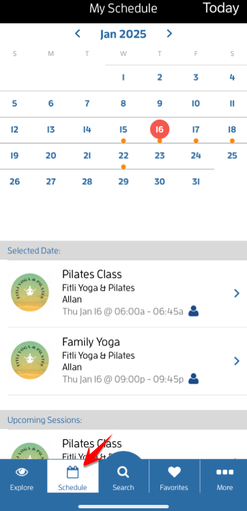 iOs App: How do I cancel or unbook a class? — screenshot 2