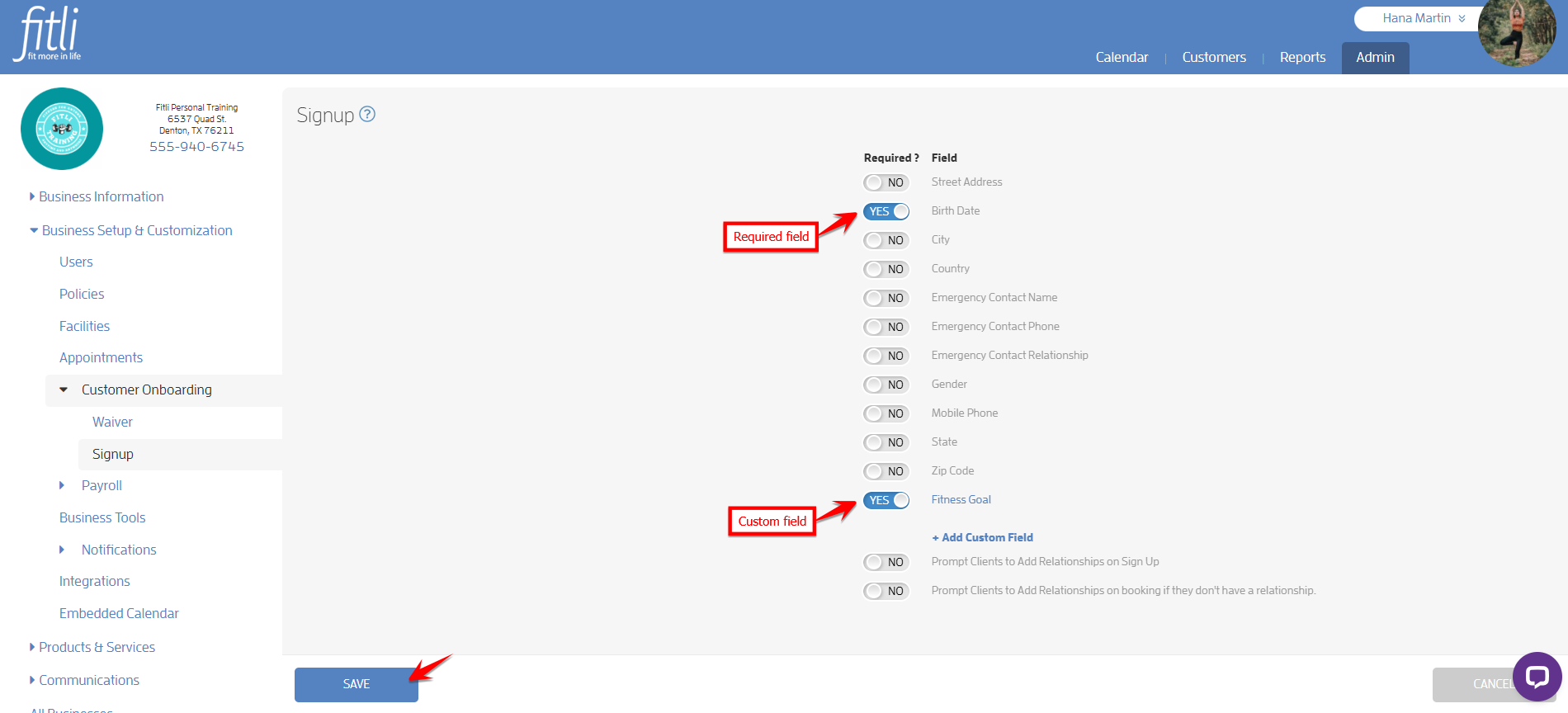 Create Custom Fields and Set Required Fields For Your Customers — screenshot 10