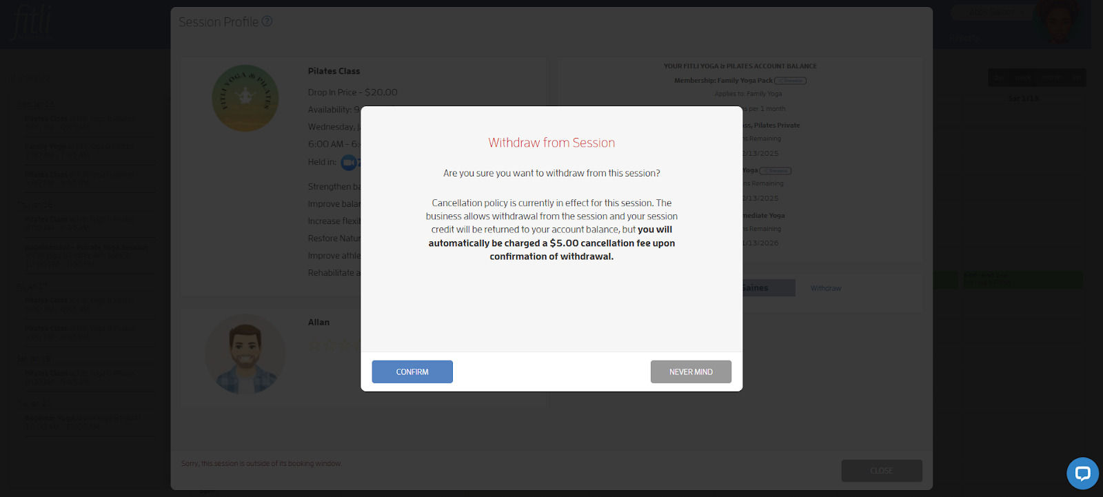 How do I cancel or unbook a class? — screenshot 5