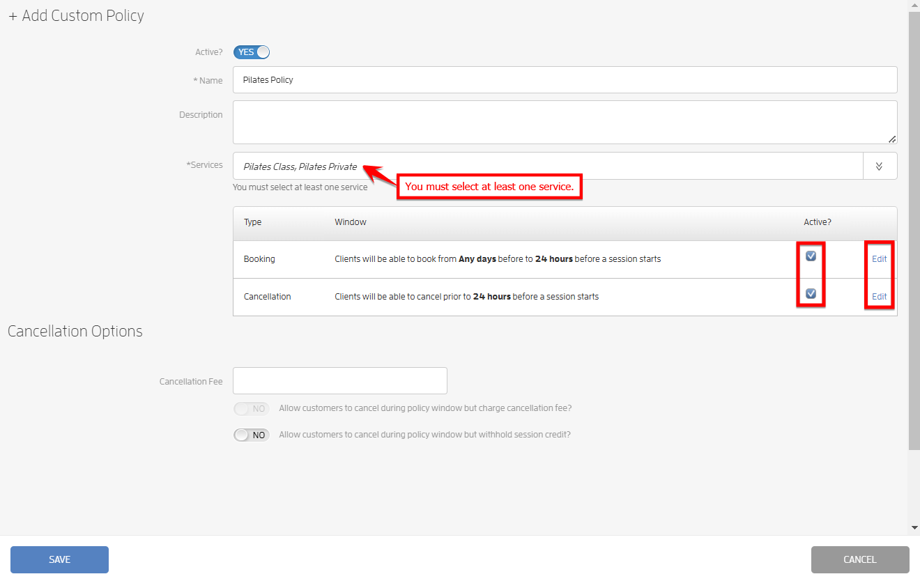 How to Set Custom Booking & Cancellation Policies by Service? — screenshot 5