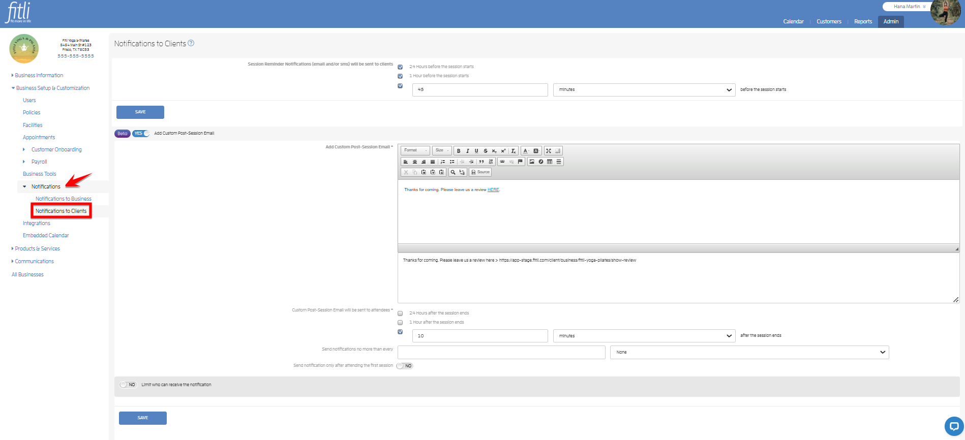 Step 1: Configuring Your Business — screenshot 19