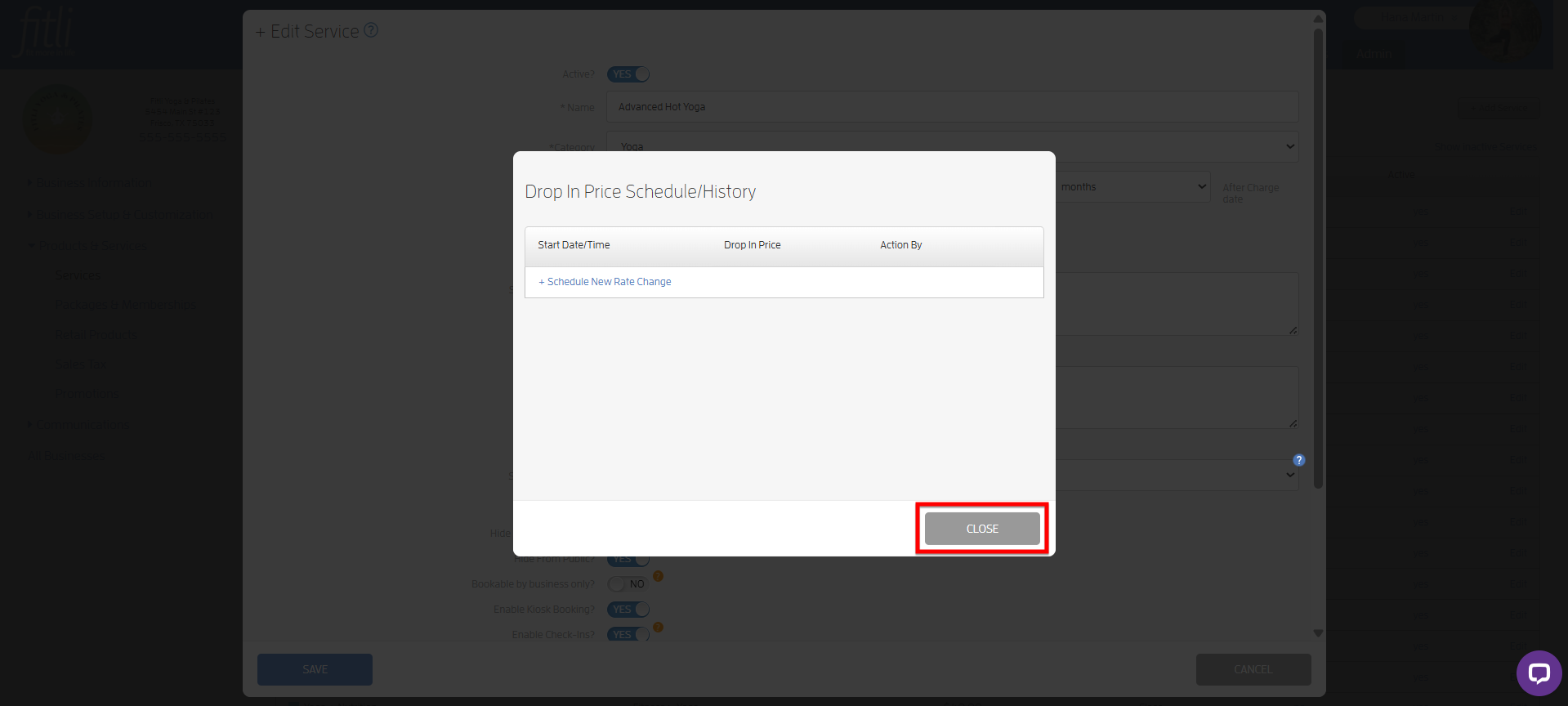How to Schedule a Change in Drop-in Price? — screenshot 9