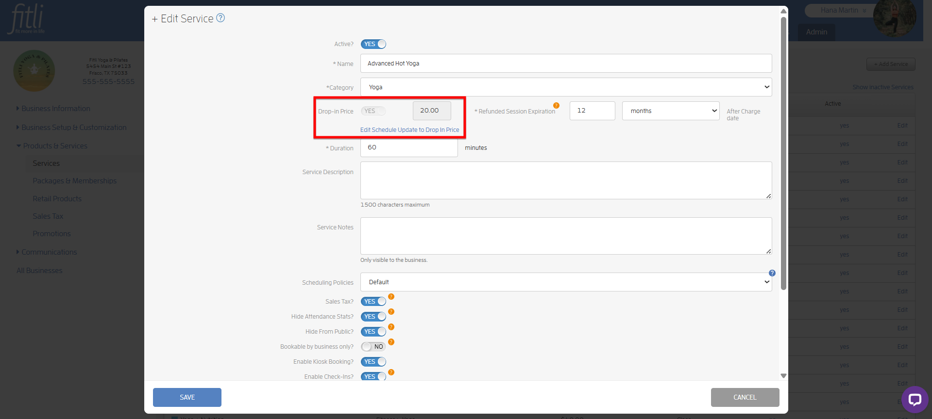 How to Schedule a Change in Drop-in Price? — screenshot 10
