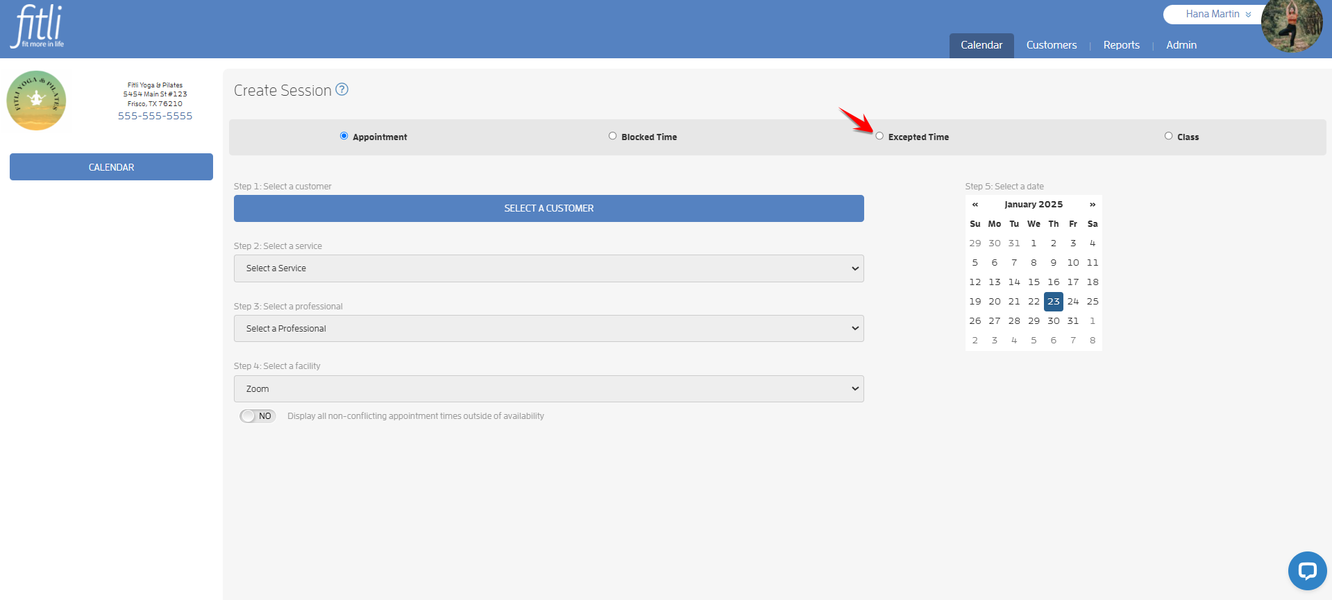 How to Schedule Excepted Times for your Professionals? — screenshot 5