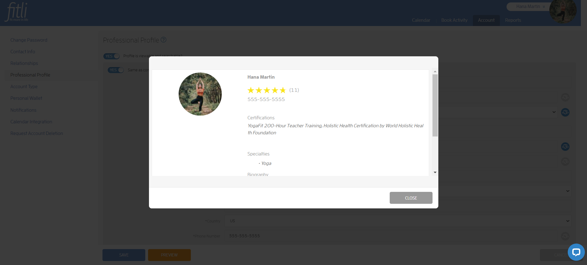 Professional Profile Preview - Customizing Your Professional Profile — screenshot 4