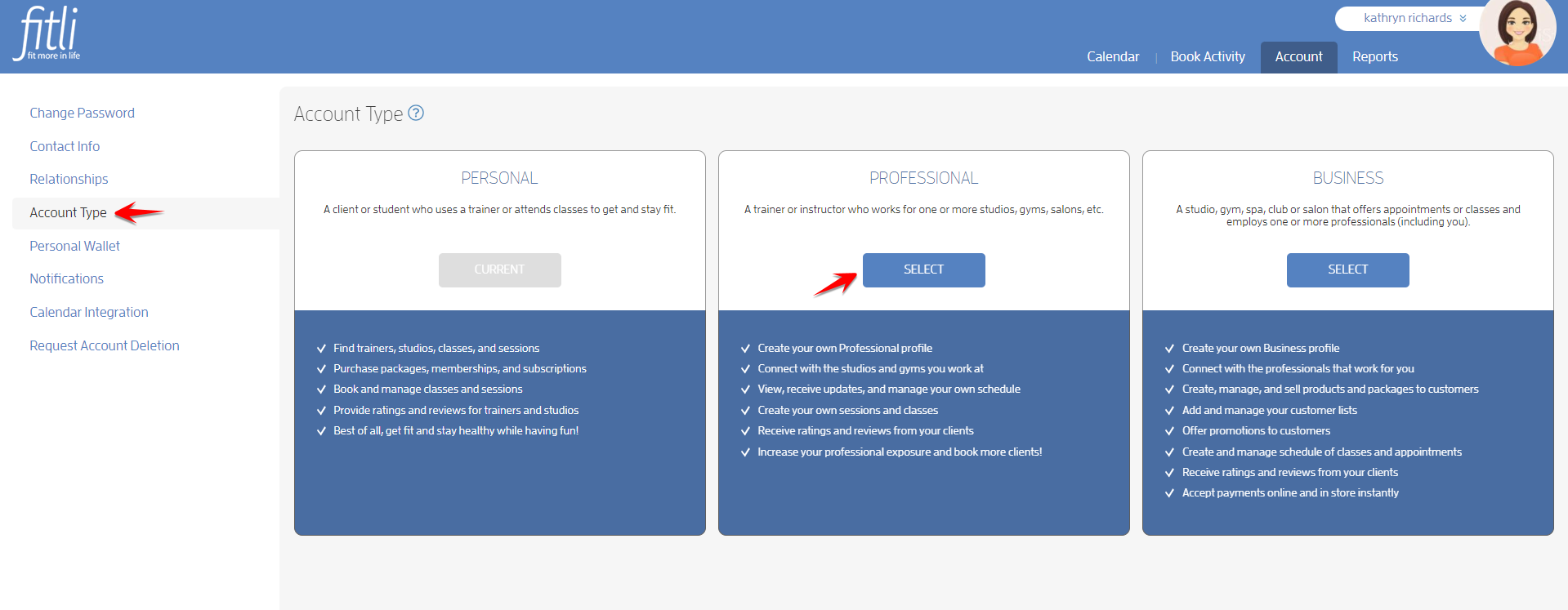 Connecting with a Business as a Professional if you Already Have a Client Account — screenshot 2