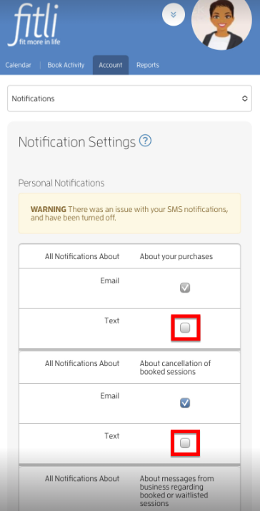 Mobile version: Why have my SMS notifications been turned off? — screenshot 10