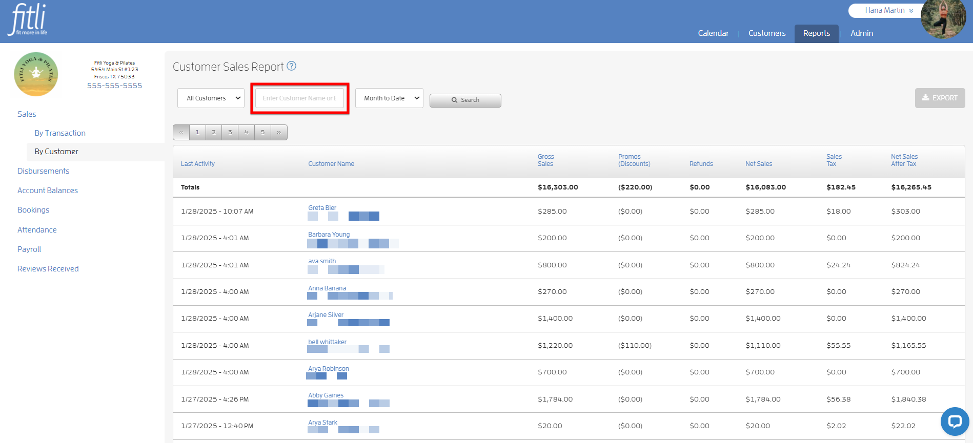 Can I search my Sales Report, or sort the data in any way? — screenshot 4