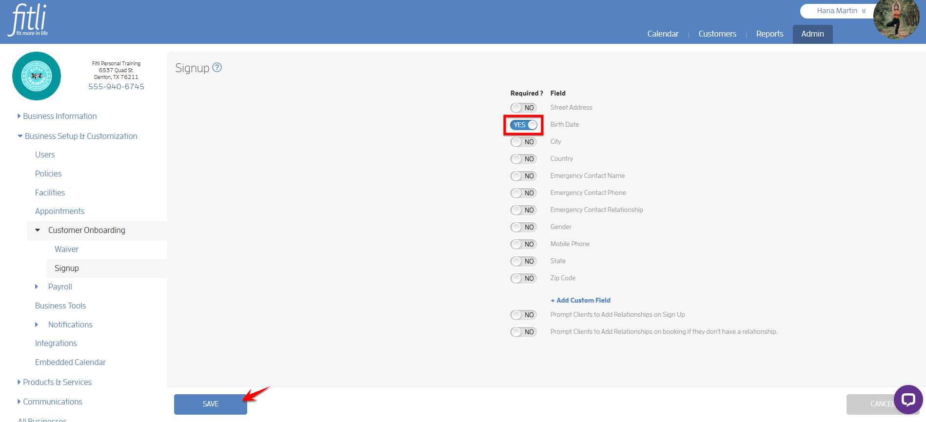 Create Custom Fields and Set Required Fields For Your Customers — screenshot 5