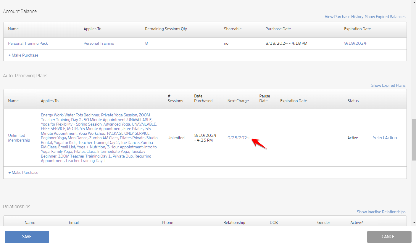 Set Client Renewal or Charge Date — screenshot 6