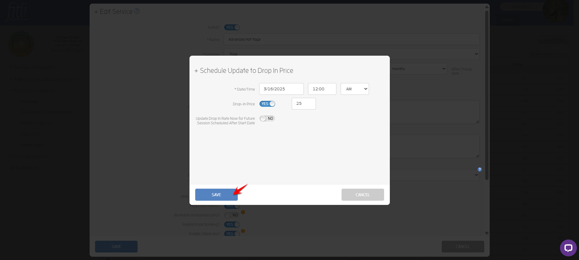 How to Schedule a Change in Drop-in Price? — screenshot 6