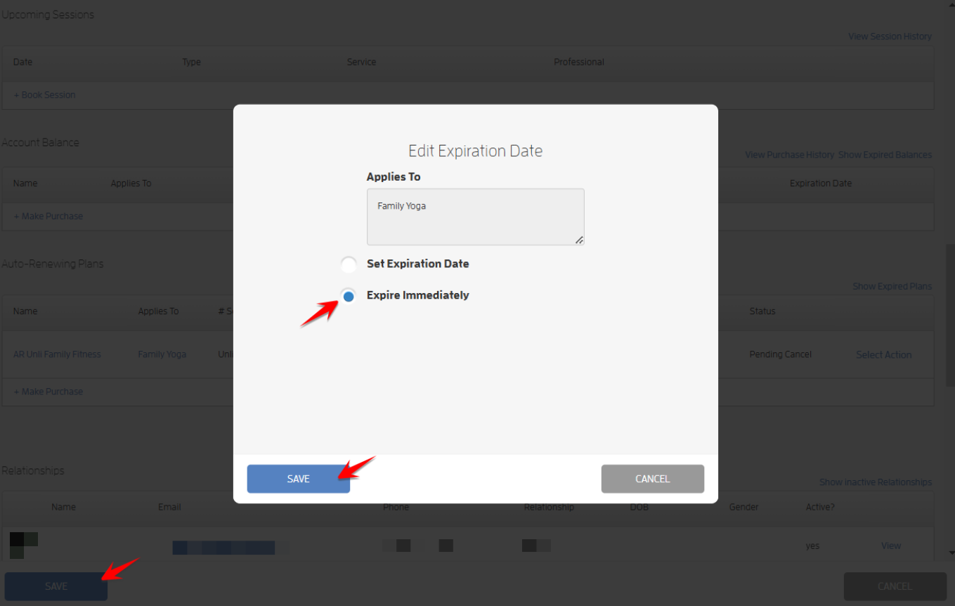Allow your Clients to Cancel their Auto-Renewing Package/Membership — screenshot 21