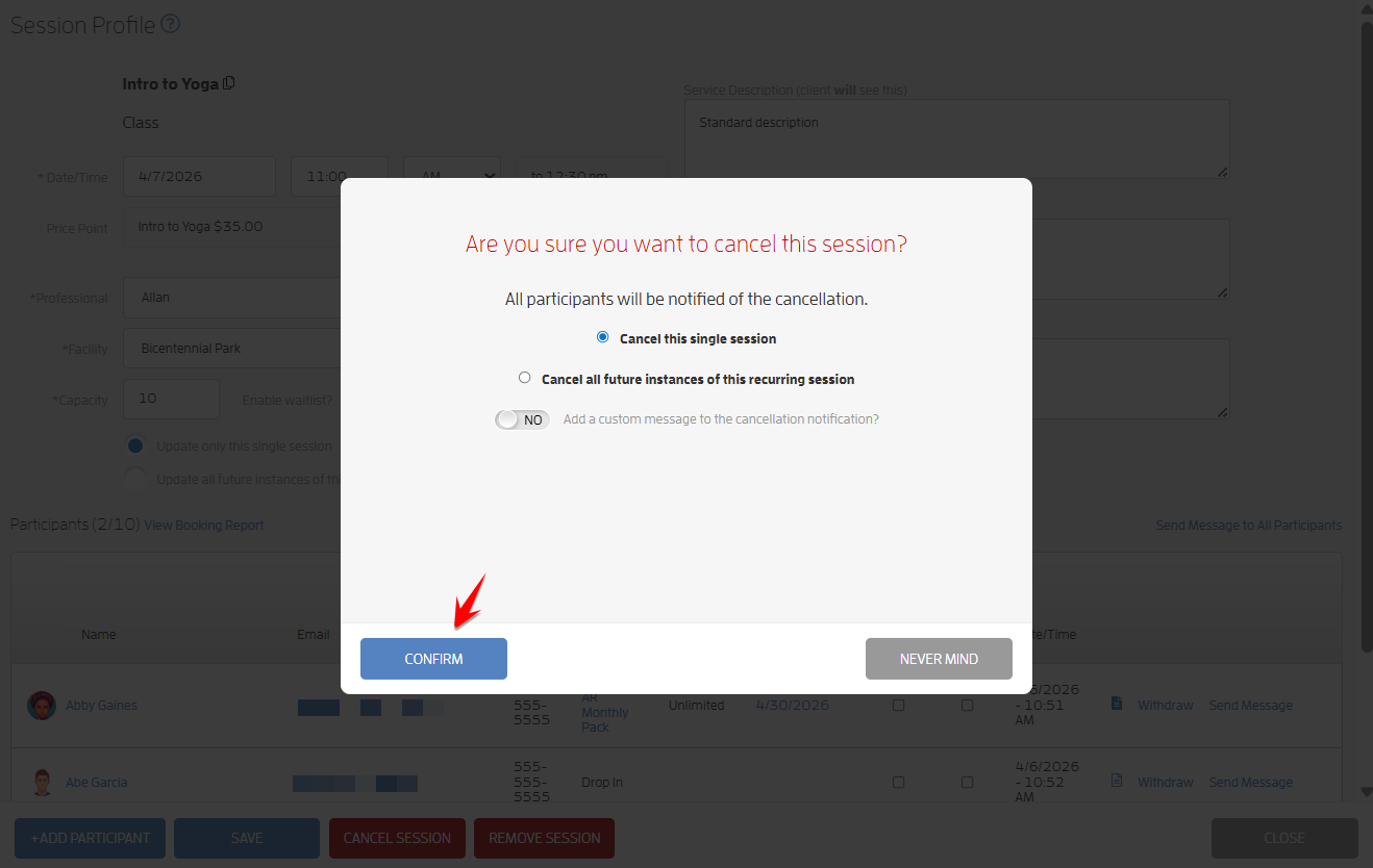 How to Cancel or Remove a class from your Calendar? — screenshot 3