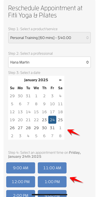 Mobile version: How to Reschedule an Appointment? — screenshot 7