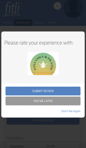Mobile version: How Can I Leave a Review for a Business/Instructor? — screenshot 1
