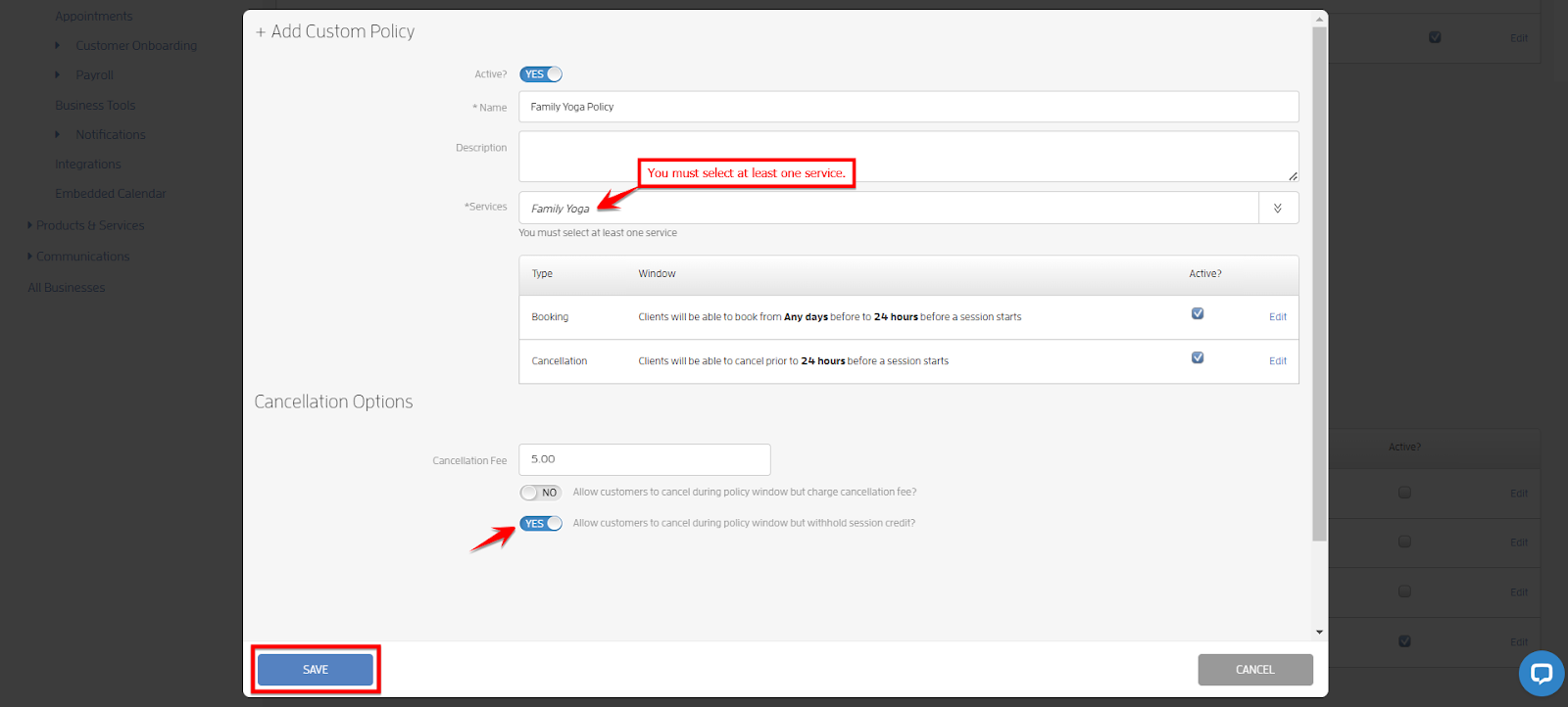 How to Set Custom Booking & Cancellation Policies by Service? — screenshot 22