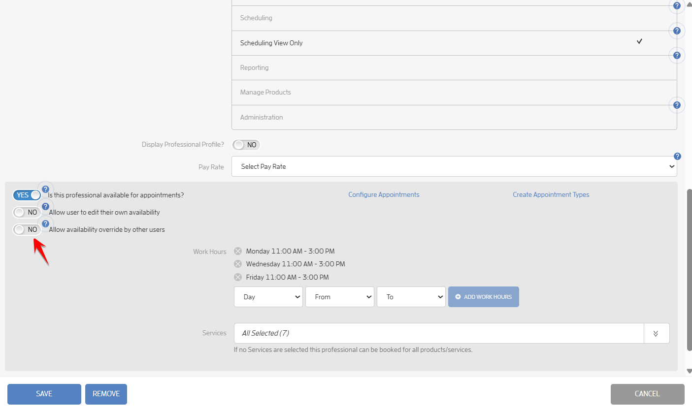 How to Override Appointment Availability? — screenshot 3