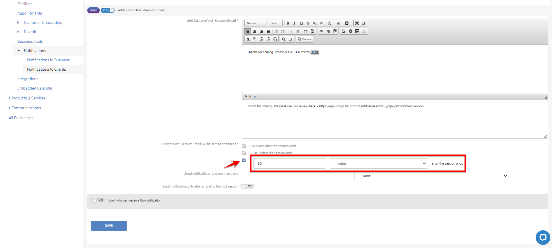 How to Add a Custom Post-Session Message? — screenshot 12