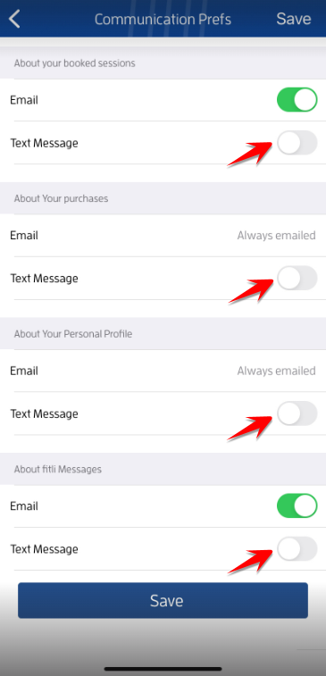 iOs App: How can I edit my personal email/text message notifications? — screenshot 8