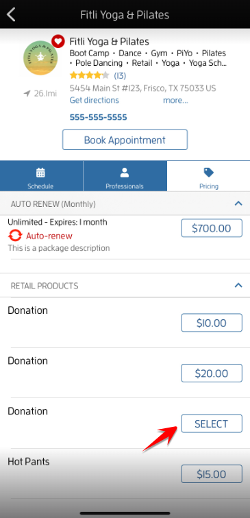 iOs App: I want to donate to my business' charitable cause. How can I do this? — screenshot 6
