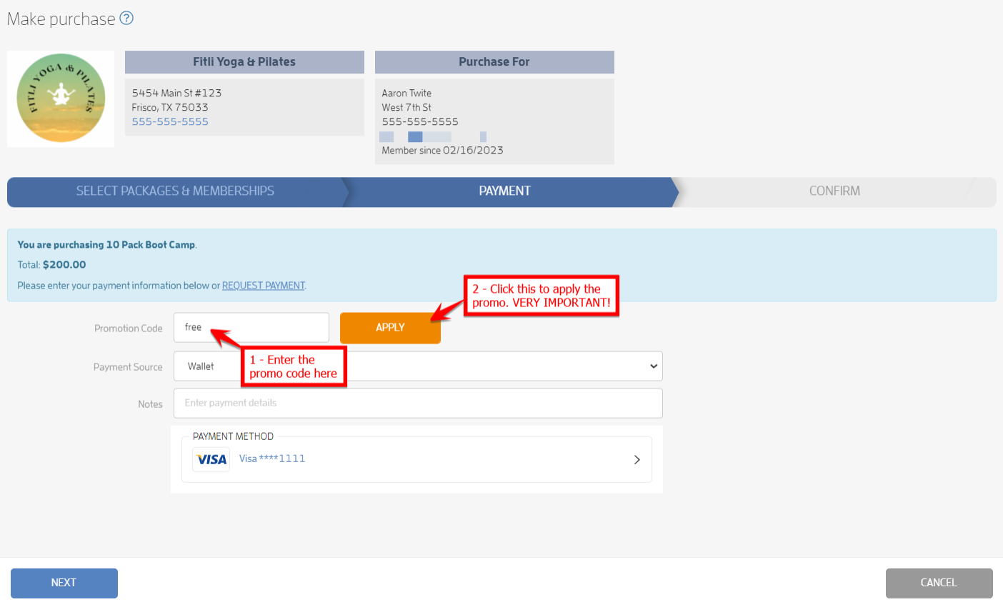 How to provide a customer with a complimentary Service or Package? — screenshot 2