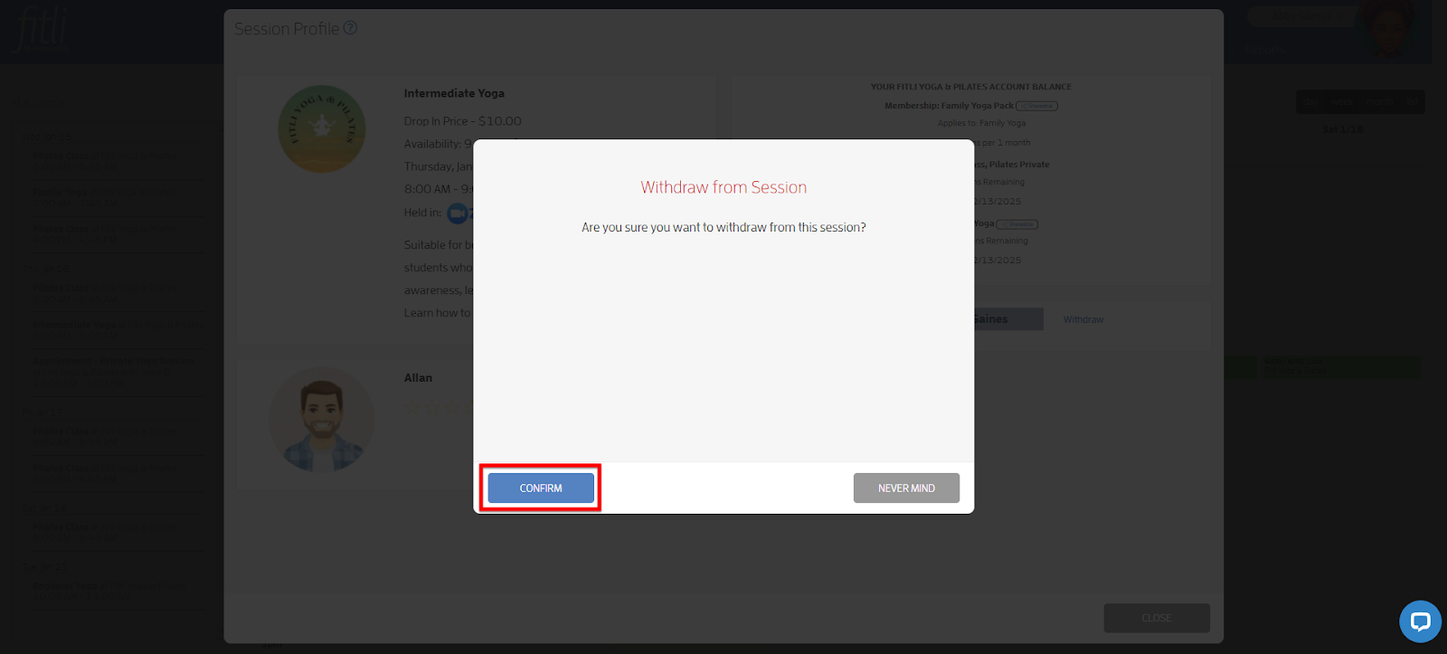 How do I cancel or unbook a class? — screenshot 4