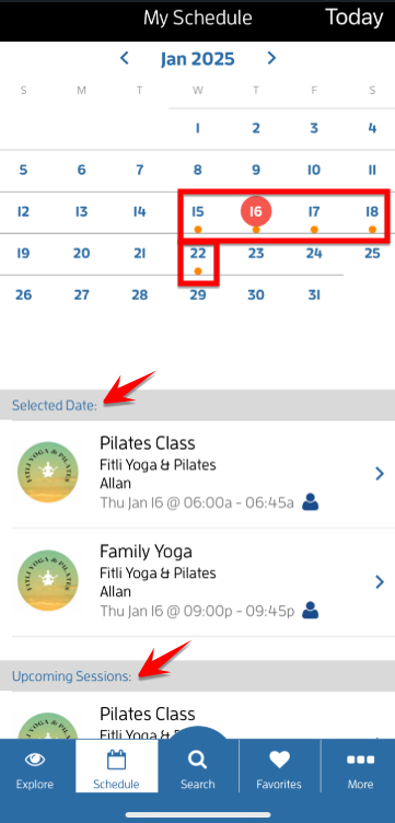 iOs App: How do I cancel or unbook a class? — screenshot 3